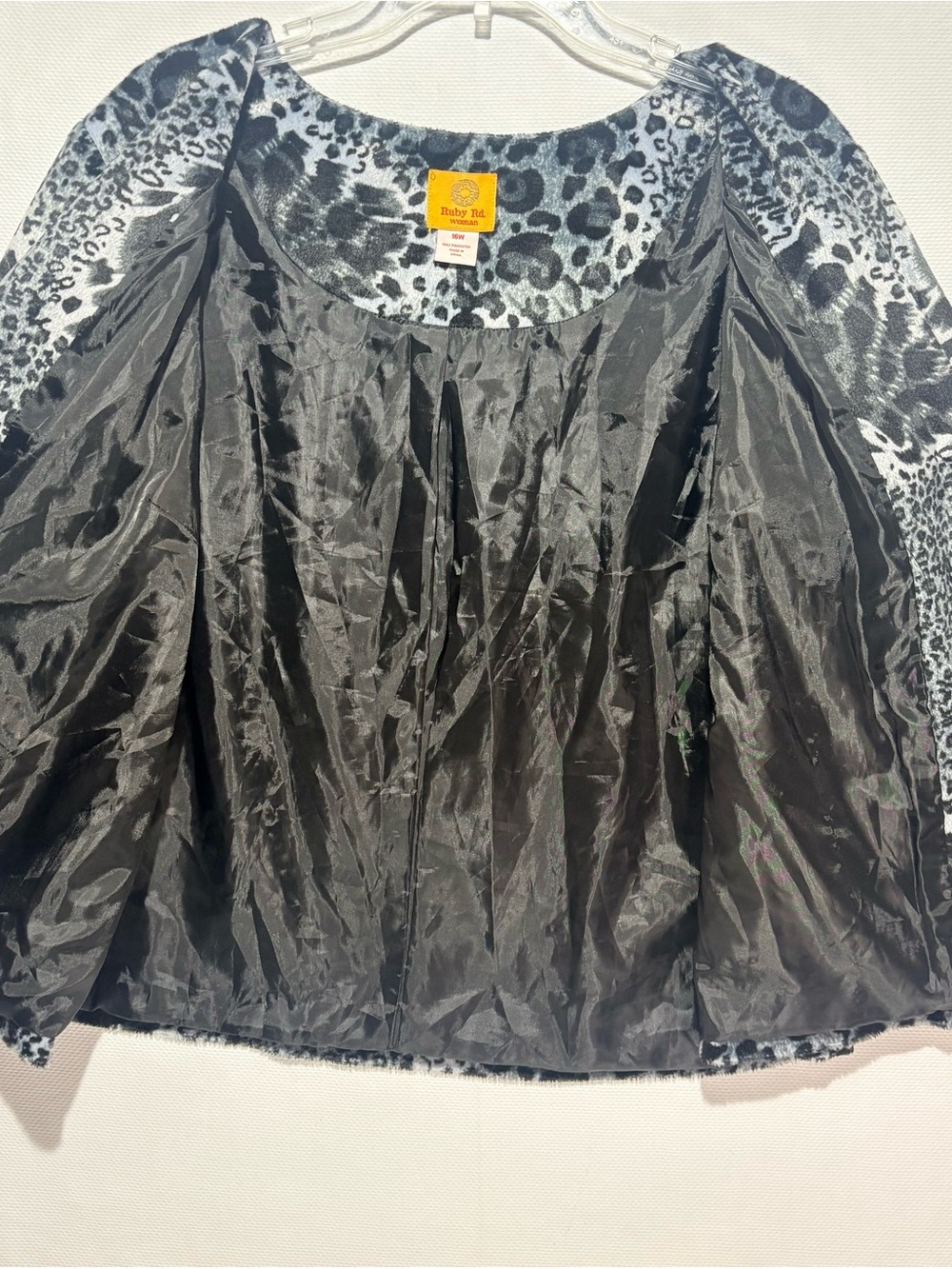 Ruby Rd. Black & White Animal Print Button-Front Top - Picture 3 of 7